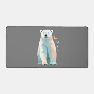 Polar Bear Vector Painting Adorable Fun Animal Art Desk Mat