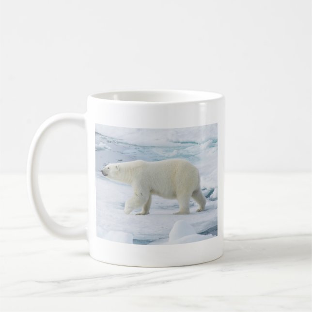 Polar bear walking, Norway Coffee Mug (Left)