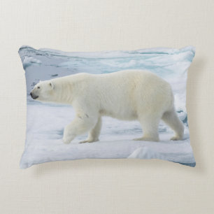 Polar bear walking, Norway Decorative Cushion