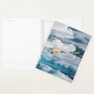 Polar Bear walking on the Sea Planner