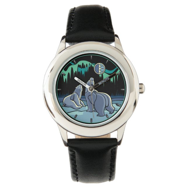 Polar Bear Watch Wildlife Art Bear Wrist Watch (Front)