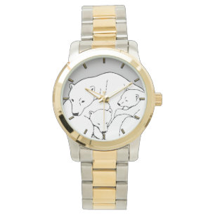 Polar Bear Watch Wildlife Bear Cubs Wrist Watch