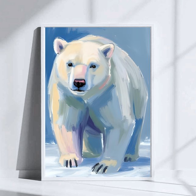 Polar Bear | Watercolor Winter Animal Painting Poster (Creator Uploaded)