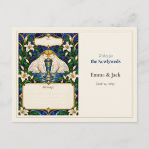 Polar Bear Wedding Guest Book Wishes Postcard
