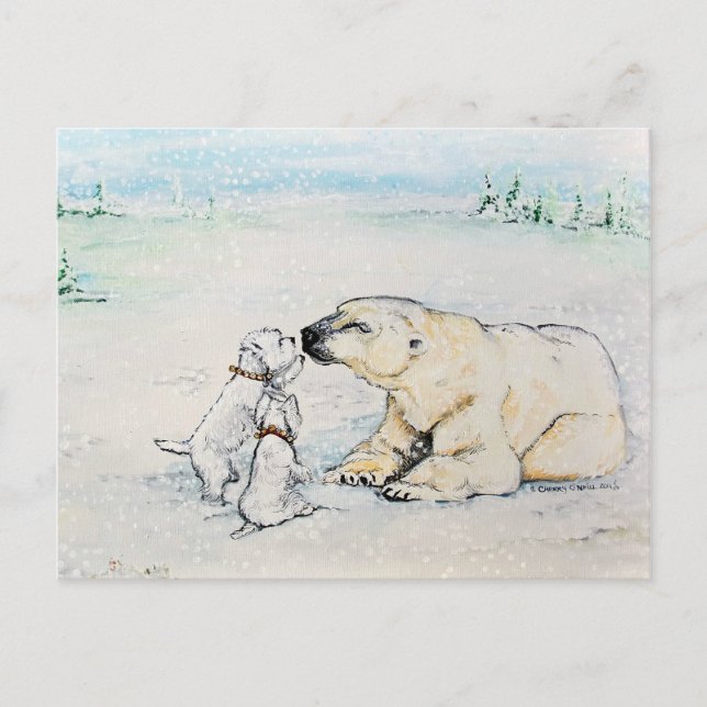 Polar Bear Westies Postcard (Front)