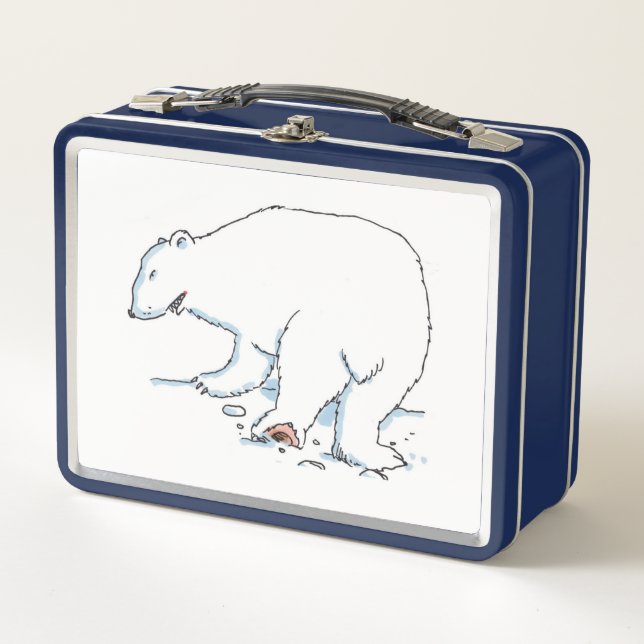 Polar Bear white and blue lunchbox (Front)