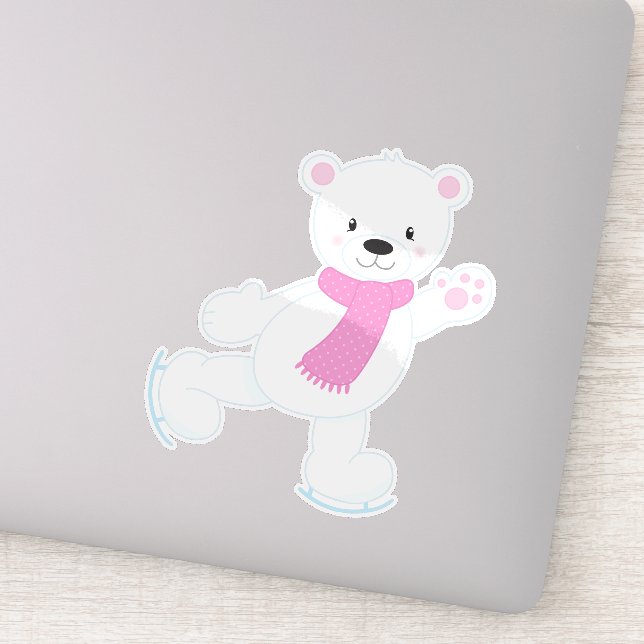 Polar Bear, White Bear, Ice Skating Bear, Scarf (Detail)