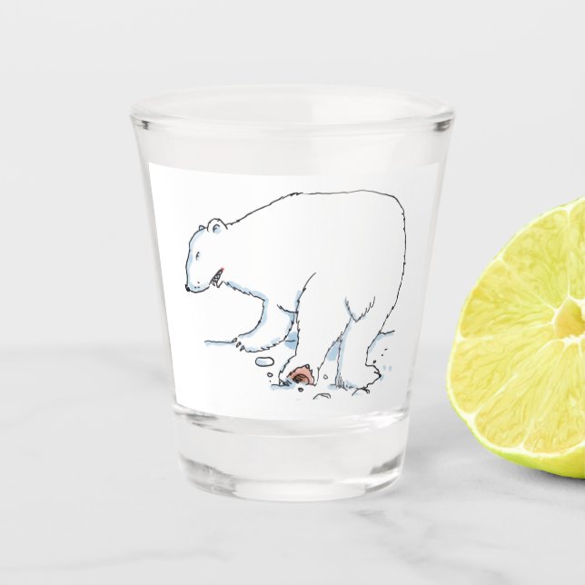 Polar Bear white shot glass (Front)