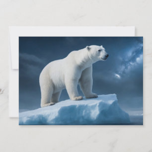Polar Bear Wild Majestic Animal On A Starry Galaxy Announcement