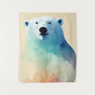 Polar Bear Wild Nature Animal Colors Art Painting Tapestry