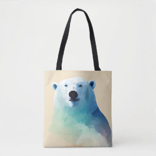 Polar Bear Wild Nature Animal Colors Art Painting Tote Bag