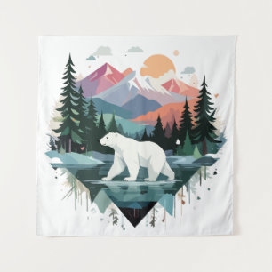 Polar Bear Wildlife Animal Nature Outdoors Forest Tapestry