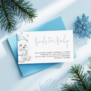 Polar Bear Winter Baby Boy Shower Books Request Enclosure Card