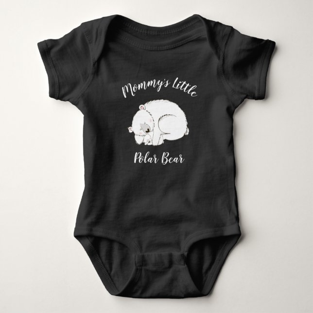Polar Bear Winter Baby Shower Baby Bodysuit (Front)