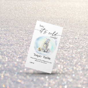 Polar Bear Winter Baby Shower Cold Outside Game Enclosure Card