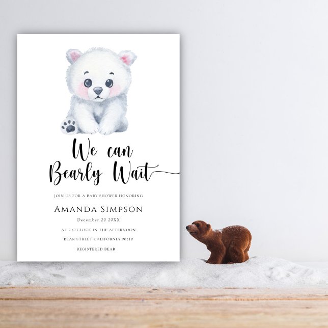 Polar bear Winter Baby shower Invitation (Creator Uploaded)