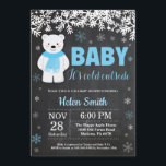 Polar Bear Winter Boy Baby Shower Chalkboard Invitation<br><div class="desc">Polar Bear Winter Boy Baby Shower Invitation. White Snowflake. Baby its cold outside Baby Shower invitation. Boy Baby Shower Invitation. Winter Holiday Baby Shower Invite. Chalkboard Background. Black and White. For further customisation,  please click the "Customise it" button and use our design tool to modify this template.</div>