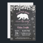 Polar Bear Winter Girl Baby Shower Chalkboard Invitation<br><div class="desc">Polar Bear Winter Girl Baby Shower Invitation. White Snowflake. Girl Baby Shower Invitation. Winter Holiday Baby Shower Invite. Chalkboard Background. Black and White. For further customisation,  please click the "Customise it" button and use our design tool to modify this template.</div>