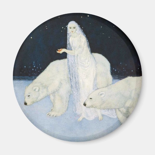 Polar Bear Winter Magic Magnet - Edmund Dulac (Front)