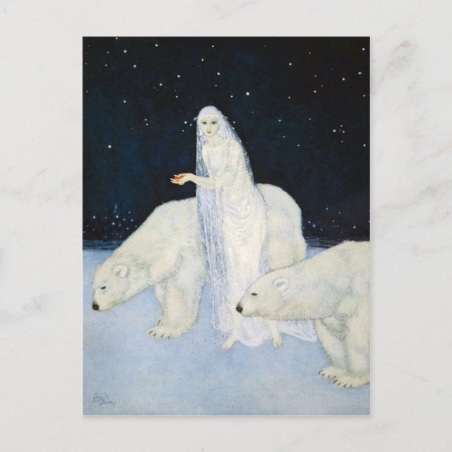 Polar Bear Winter Magic Postcards = Edmund Dulac (Front)