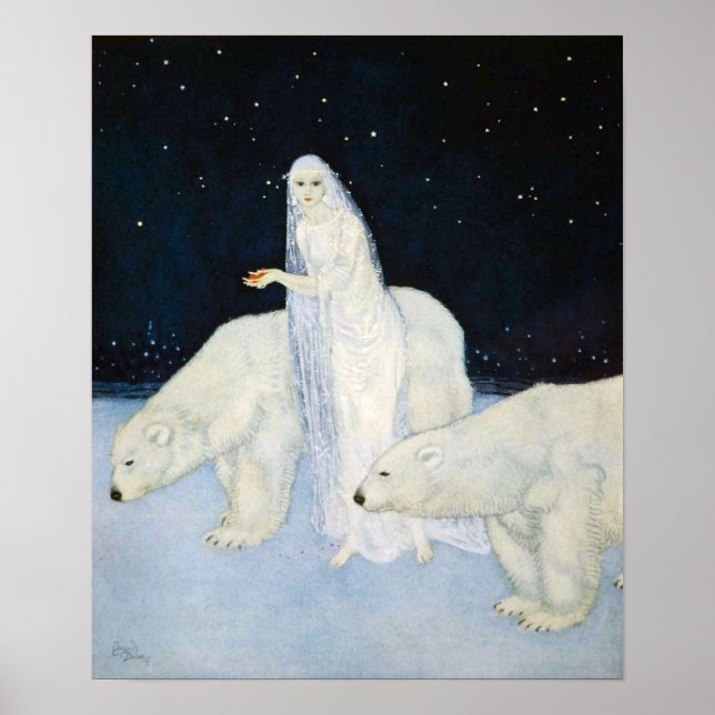 Polar Bear Winter Magic Poster Print Edmund Dulac (Front)