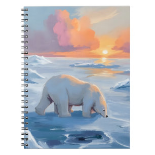 Polar Bear Winter Watercolor Animal Painting Notebook