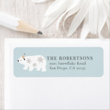 Polar Bear Winter Wonderland Blue