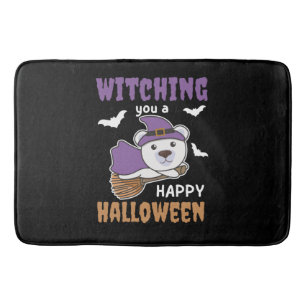 Polar Bear Witch Witches Witching You A Happy Bath Mat