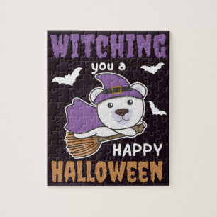 Polar Bear Witch Witches Witching You A Happy Jigs Jigsaw Puzzle