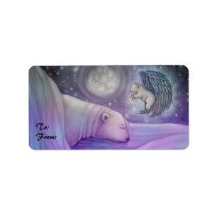Polar Bear with Angel Gift Tags Labels