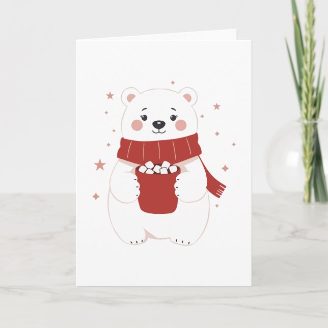 Polar Bear with Cocoa  Card (Front)