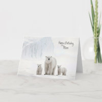 Polar Bear With Cubs For Mum's Birthday