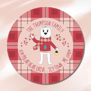 Polar Bear with Lantern Holiday Envelope Seals