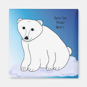 Polar Bear with Message Magnet