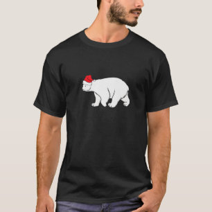 Polar Bear With Santa Hat Xmas Winter Christmas Pa T-Shirt