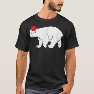 Polar Bear With Santa Hat Xmas Winter Christmas Pa T-Shirt
