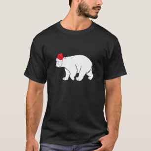Polar Bear With Santa Hat Xmas Winter Christmas Pa T-Shirt