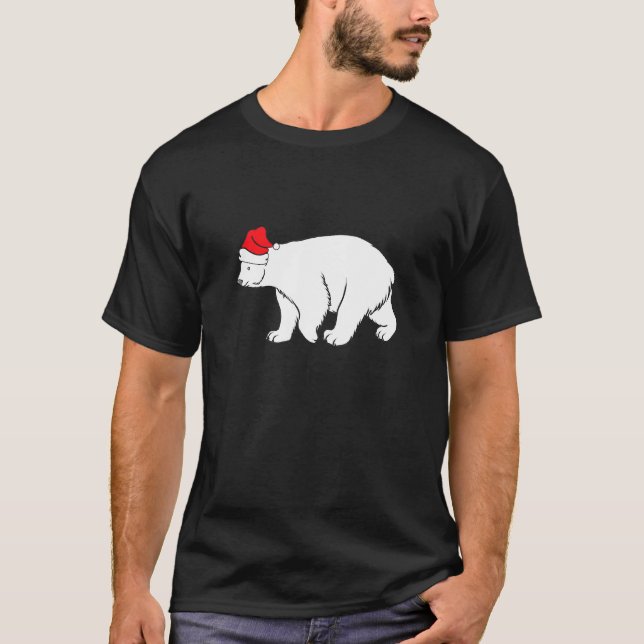 Polar Bear With Santa Hat Xmas Winter Christmas Pa T-Shirt (Front)