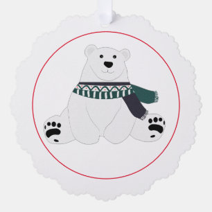Polar Bear With Scarf Tree Decoration Card
