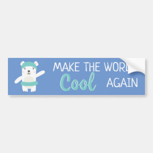 Polar bear with swim ring climate change bumper sticker