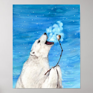 Polar Bear with Toasted Marshmallow Poster