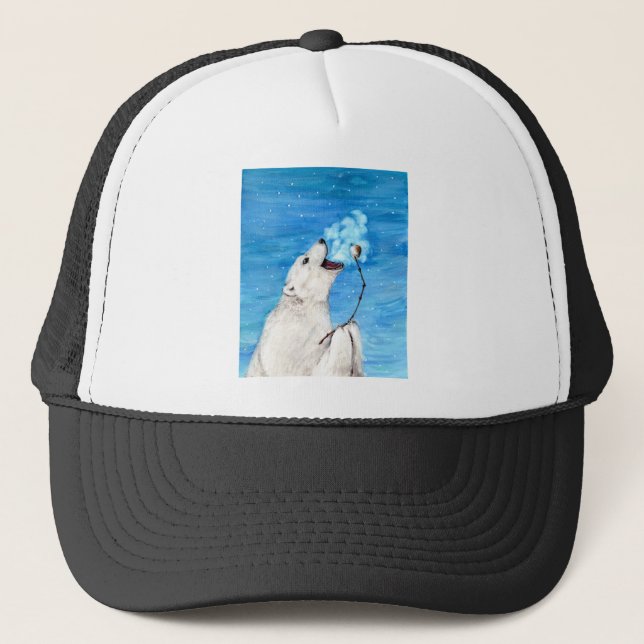 Polar Bear with Toasted Marshmallow Trucker Hat (Front)