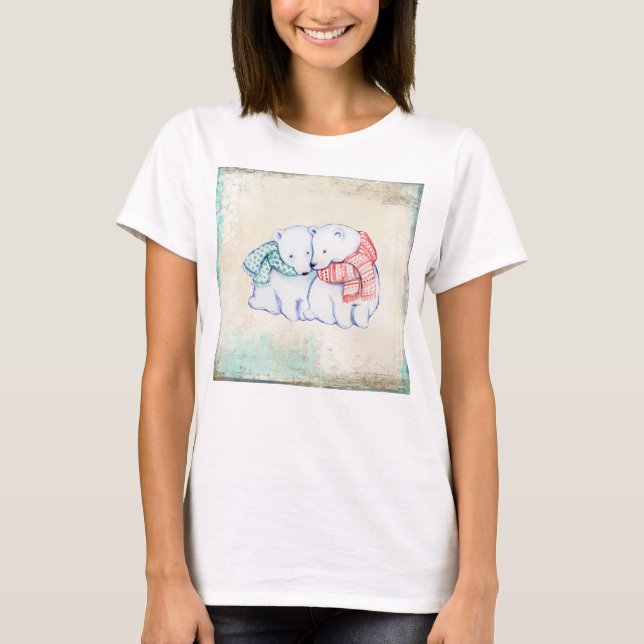 Polar Bear Women's Bella+Canvas Flowy Circle Top (Front)