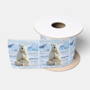 Polar Bear Yoga Pose Satin Ribbon