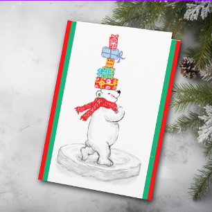 Polar Bearing Gifts Christmas Holiday Card