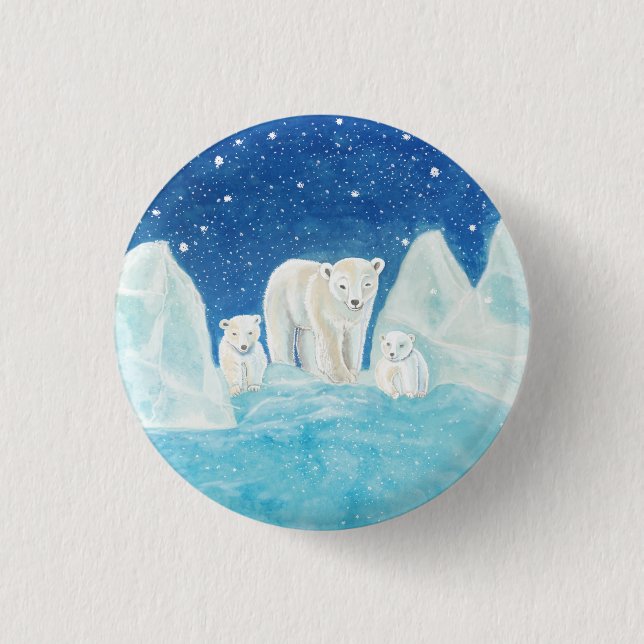 Polar Bears   3 Cm Round Badge (Front)