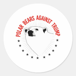 Polar Bears Against Trump Classic Round Sticker