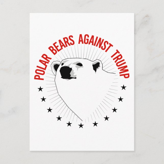 Polar Bears Against Trump Postcard (Front)