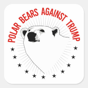 Polar Bears Against Trump Square Sticker