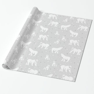 Polar Bears and Snowflakes - light grey Wrapping Paper